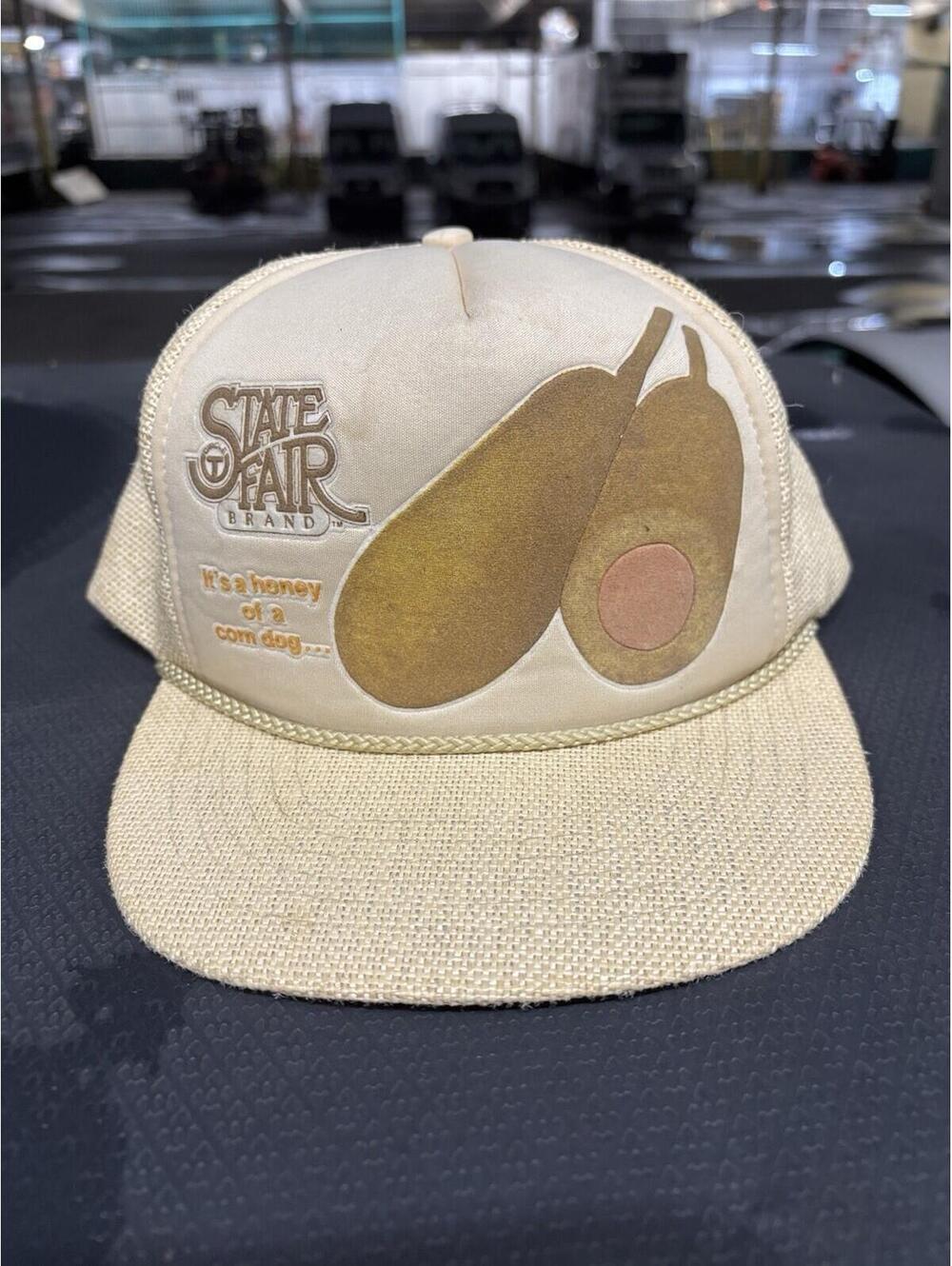 Rare True Vintage State Fair Corn dogs Straw Woven Snapback Hat Cap 60s 70s 80s